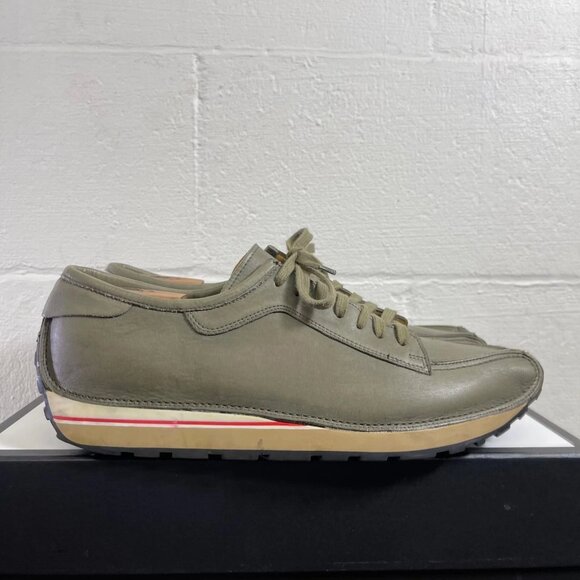 Bally Cheetah Green Leather Casual Sneaker Oxford Shoes Lace up Men\'s Size 10 D main image 4